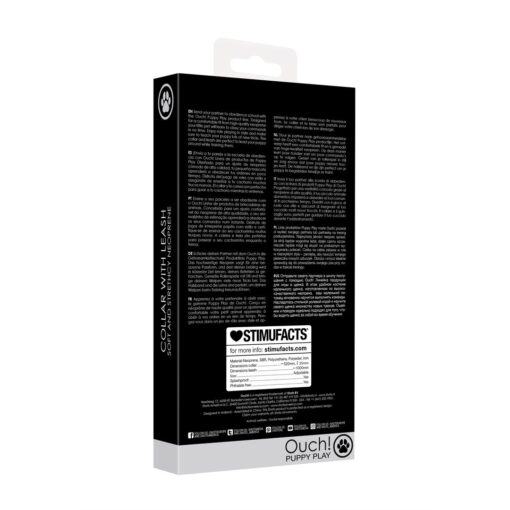 COLEIRA EM NEOPRENO PRETO COM TRELA OUCH! - Image 3