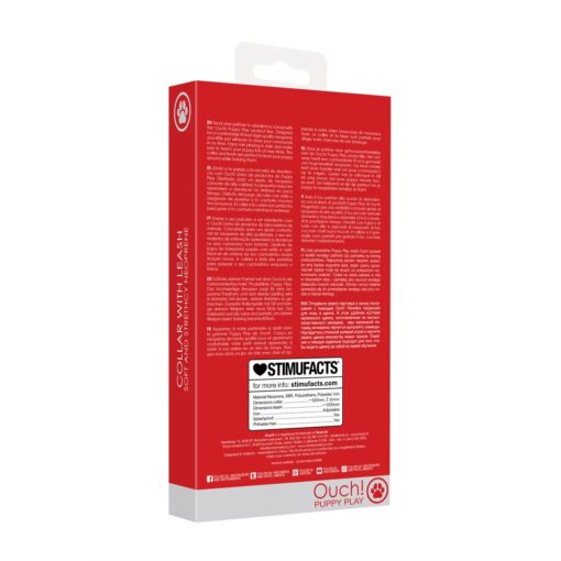 COLEIRA EM NEOPRENO VERMELHA COM TRELA OUCH! - Image 3