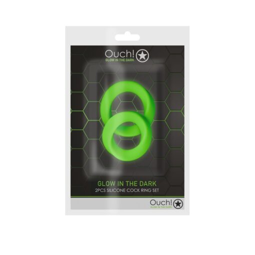 CONJUNTO DE 2 ANÉIS PARA O PÉNIS GLOW IN THE DARK OUCH! - Image 2