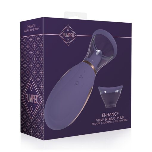 BOMBA RECARREGÁVEL PARA VULVA E SEIOS ENHANCE ROXO PUMPED - Image 2
