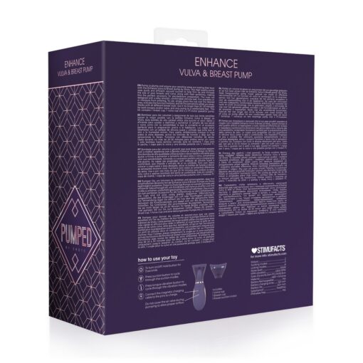 BOMBA RECARREGÁVEL PARA VULVA E SEIOS ENHANCE ROXO PUMPED - Image 3