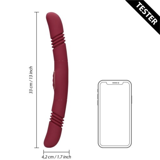 TESTER VIBRADOR DOUBLE-SIDED THRUSTING MERLOT GRAPE LOVELINE - Image 5