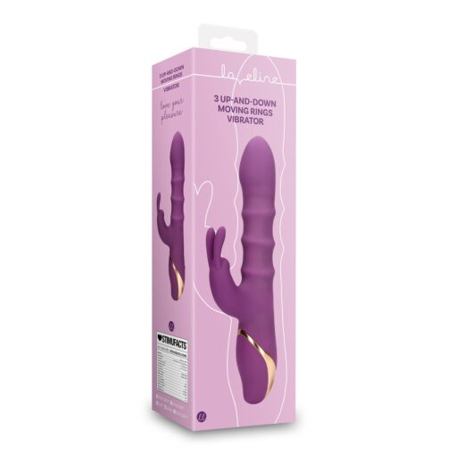 VIBRADOR 3 UP-AND-DOWN MOVING RINGS ORCHIDEE PURPLE LOVELINE - Image 2