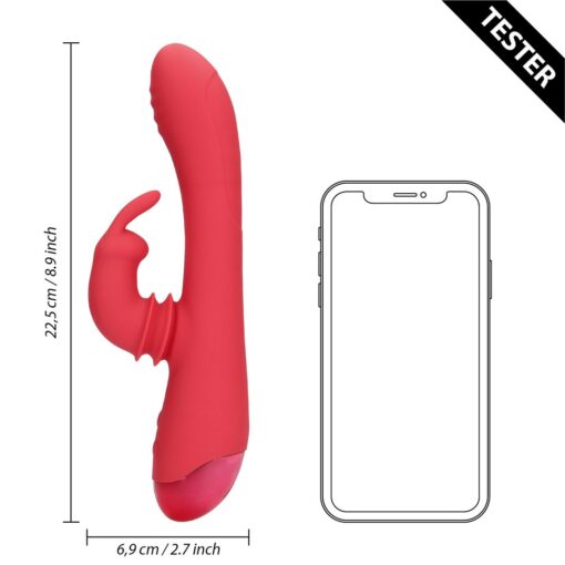 TESTER VIBRADOR SWINGING RABBIT G-SPOT BRIGHTO RED LOVELINE - Image 6
