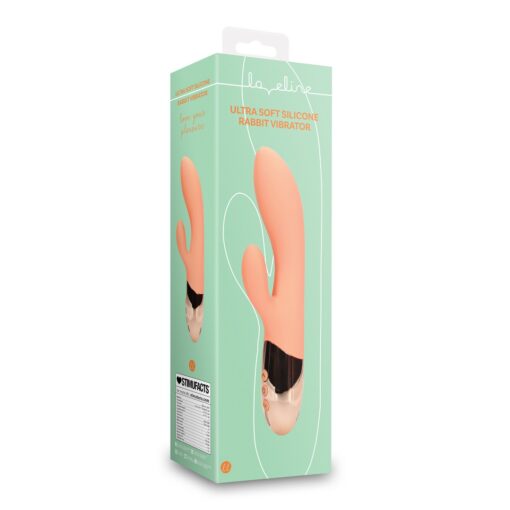 VIBRADOR RABBIT ULTRA SOFT SILICONE RABBIT CERAMIC PEACH LOVELINE - Image 2