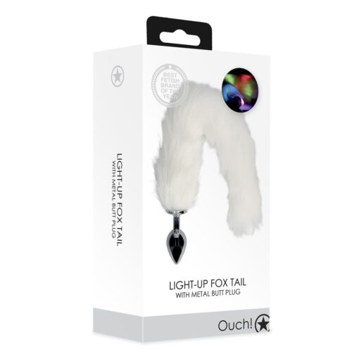 PLUG ANAL COM CAUDA DE RAPOSA LUMINOSA BRANCA OUCH! - Image 2