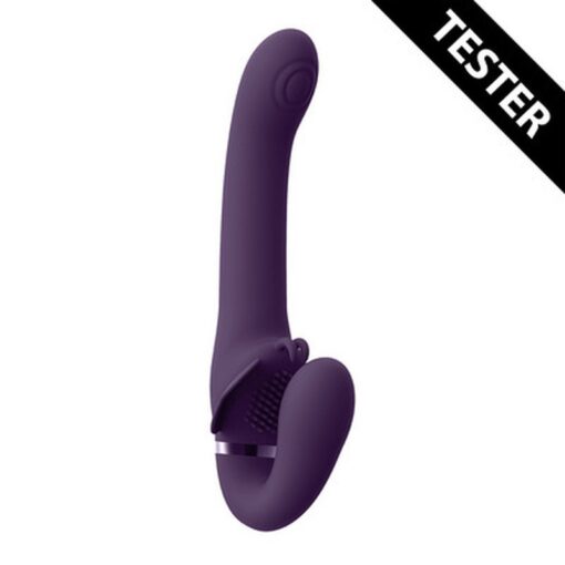 TESTER STRAP-ON SEM ARNÊS SATU PULSE-WAVE AND VIBRATING ROXO VIVE