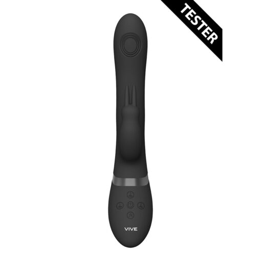 TESTER VIBRADOR RINI PULSE WAVE DOUBLE PENETRATION RABBIT PRETO VIVE - Image 2