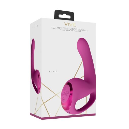 VIBRADOR RIKO COM MOTOR TRIPLO PULSE WAVE STIMULATOR ROSA VIVE - Image 2