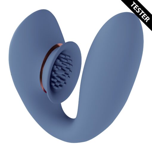 TESTER TWITCH 3 - VIBRADOR RECARREGÁVEL E SUCÇÃO - AZUL/CINZA - Image 3