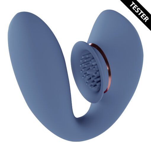 TESTER TWITCH 3 - VIBRADOR RECARREGÁVEL E SUCÇÃO - AZUL/CINZA - Image 4
