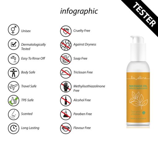 TESTER ÓLEO DE MASSAGEM SÂNDALO SENSUAL - 5.1 FL OZ / 150 ML - LOVELINE - Image 3