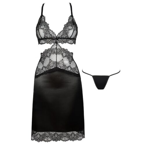 CAMISA DE NOITE E TANGA ADELAIDE PRETA BEAUTY NIGHT FASHION - Image 2