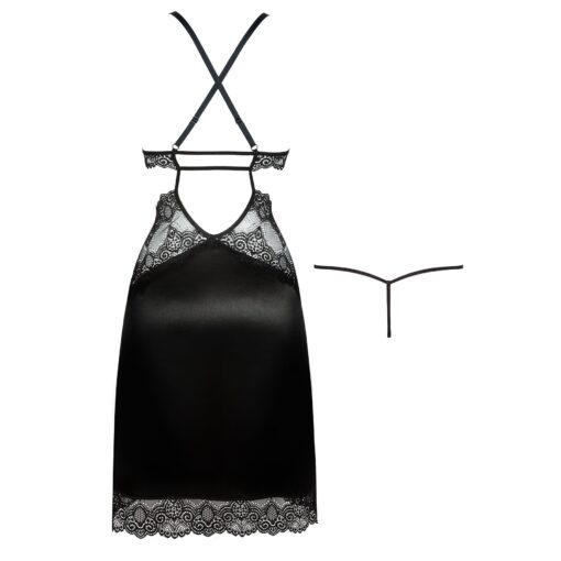 CAMISA DE NOITE E TANGA ADELAIDE PRETA BEAUTY NIGHT FASHION - Image 4