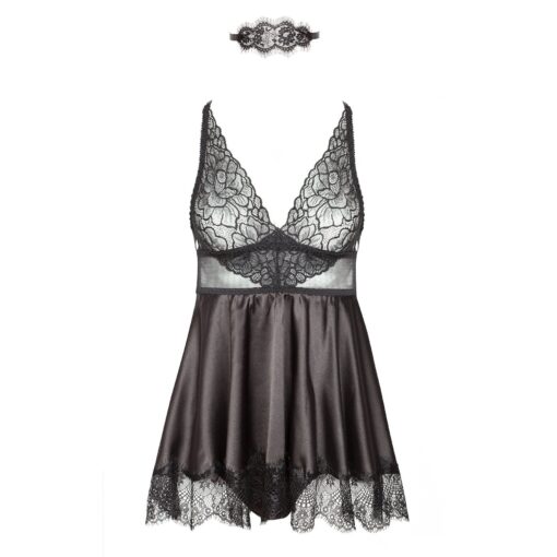 CAMISA DE NOITE E TANGA EVE PRETO BEAUTY NIGHT FASHION - Image 2