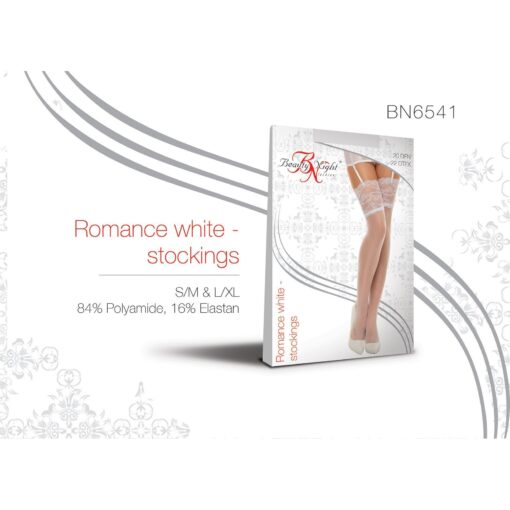 MEIAS DE LIGAS ROMANCE BRANCO BEAUTY NIGHT FASHION - Image 4