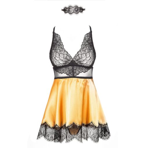 CAMISA DE NOITE E TANGA EVE DOURADA BEAUTY NIGHT FASHION - Image 2