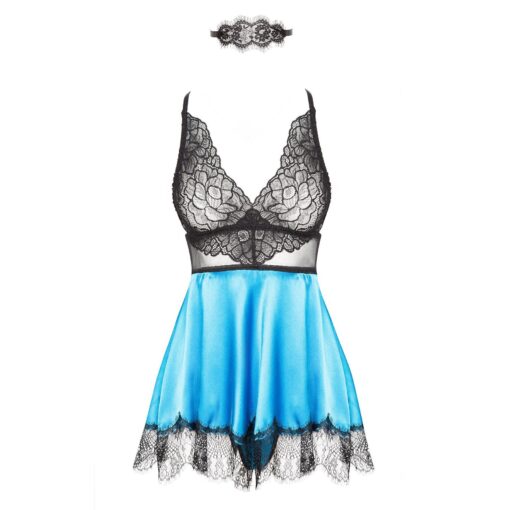 CAMISA DE NOITE E TANGA EVE TURQUESA  BEAUTY NIGHT FASHION - Image 2