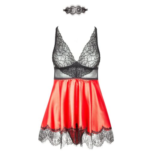 CAMISA DE NOITE E TANGA EVE VERMELHO BEAUTY NIGHT FASHION - Image 2