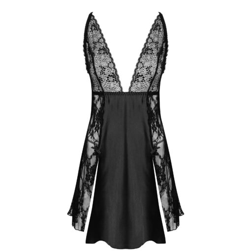 CAMISA DE NOITE E TANGA DELIGHT PRETA BEAUTY NIGHT FASHION - Image 8