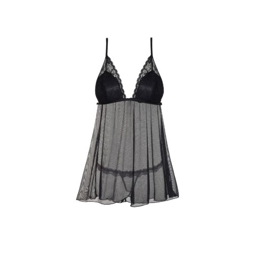 CAMISA DE NOITE E TANGA LAUREN PRETA BEAUTY NIGHT FASHION - Image 8