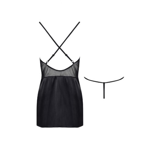 CAMISA DE NOITE E TANGA MARINELA PRETA BEAUTY NIGHT FASHION - Image 9