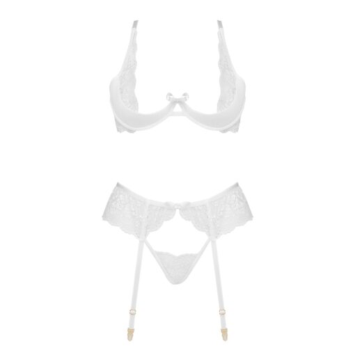 CONJUNTO DE 3 PEÇAS ROSE BRANCO BEAUTY NIGHT FASHION - Image 8