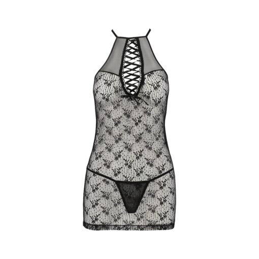 CAMISA DE NOITE E TANGA AZALIA PRETO EROTIC LINE PASSION