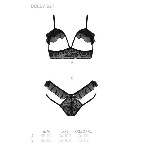 CONJUNTO DE 2 PEÇAS DOLLY PRETO EROTIC LINE PASSION - Image 5