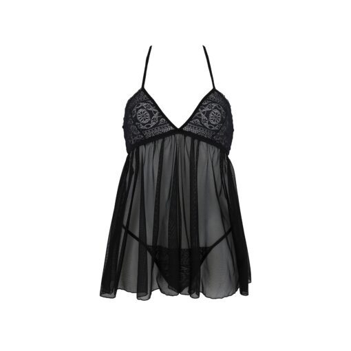 CAMISA DE NOITE E TANGA KERRIA PRETO ECO COLLECTION PASSION - Image 3