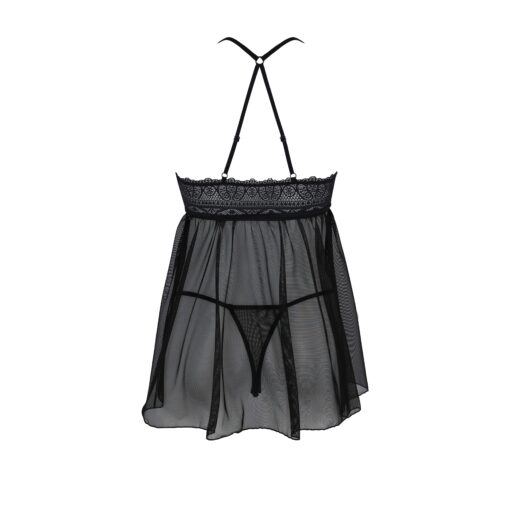 CAMISA DE NOITE E TANGA KERRIA PRETO ECO COLLECTION PASSION - Image 4