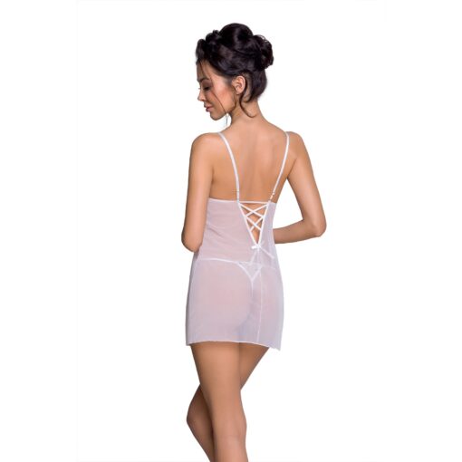 CAMISA DE NOITE E TANGA LOVELIA BRANCO PASSION - Image 2