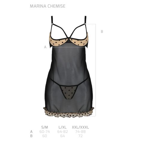 CAMISA DE NOITE E TANGA MARINA BEGE DEVIL COLLECTION PASSION - Image 5