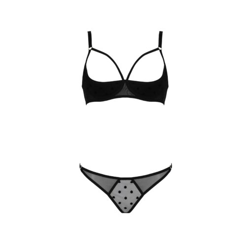 CONJUNTO DE 2 PEÇAS COM SUTIÃ ABERTO MARINA PRETO DEVIL COLLECTION PASSION - Image 3