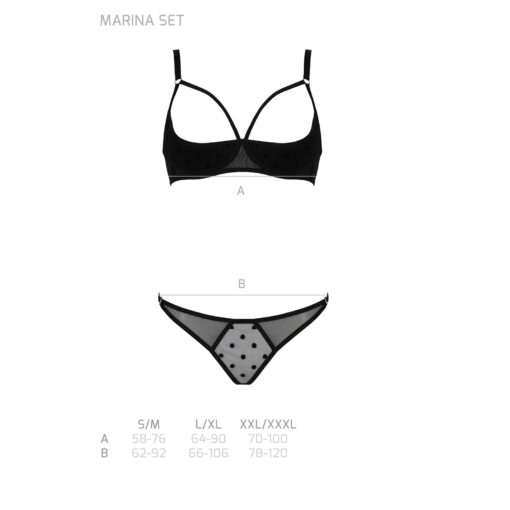 CONJUNTO DE 2 PEÇAS COM SUTIÃ ABERTO MARINA PRETO DEVIL COLLECTION PASSION - Image 5