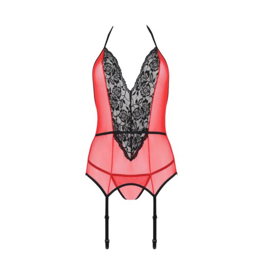 CORPETE E TANGA PEONIA VERMELHO EROTIC LINE PASSION - Image 3