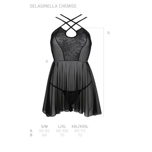 CAMISA DE NOITE E TANGA SELAGINELLA PRETO ECO COLLECTION PASSION - Image 5