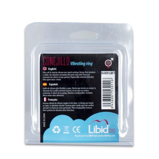 ANEL VIBRATÓRIO CONEJILLO TRANSPARENTE LIBID TOYS - Image 2