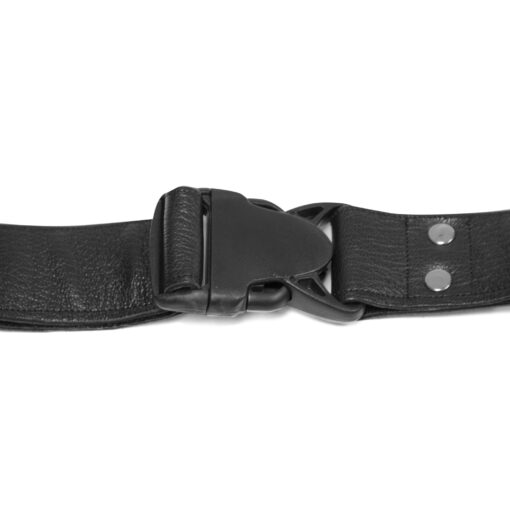 ARNÊS ARTESANAL EM COURO PRETO 3 CM/ L LULÚ LAFEM - Image 3