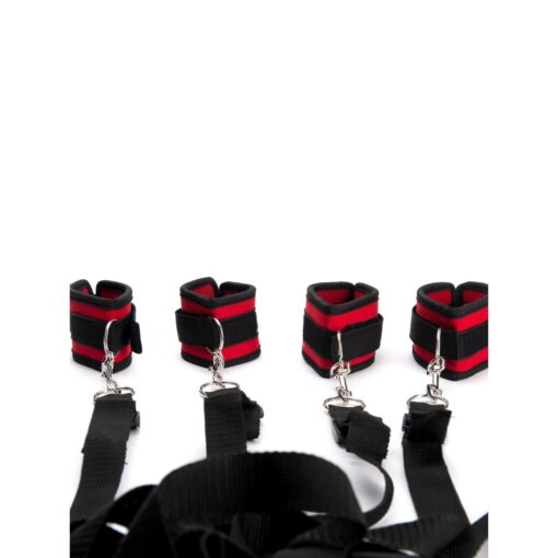 CONJUNTO DE RESTRIÇÕES PARA CAMA ARGUS FETISH PRETO E VERMELHO ARGUS TOYS - Image 2