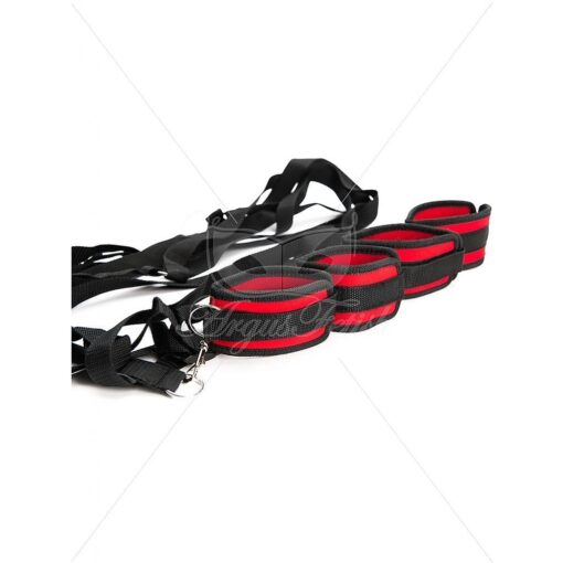 CONJUNTO DE RESTRIÇÕES PARA CAMA ARGUS FETISH PRETO E VERMELHO ARGUS TOYS - Image 3
