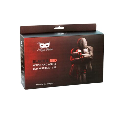 CONJUNTO DE RESTRIÇÕES PARA CAMA ARGUS FETISH PRETO E VERMELHO ARGUS TOYS - Image 4