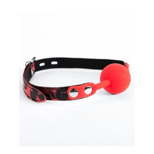 MORDAÇA COM BOLA DE SILICONE RED LEOPARD ARGUS FETISH ARGUS TOYS - Image 2