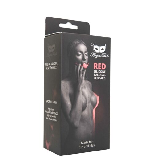 MORDAÇA COM BOLA DE SILICONE RED LEOPARD ARGUS FETISH ARGUS TOYS - Image 3