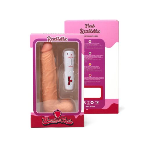 VIBRADOR REALISTICO COM TESTICULOS E COMANDO VIBE REALISTIX MOD.5 23,5CM CANDY LUST - Image 4