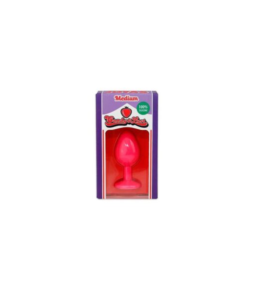 PLUG ANAL DE SILICONE COM JOIA ROSA CANDY LUST - Image 3