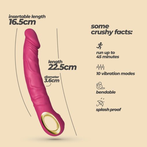 VIBRADOR FLEXÍVEL MAGNUS BEND ROSA CRUSHIOUS - Image 8