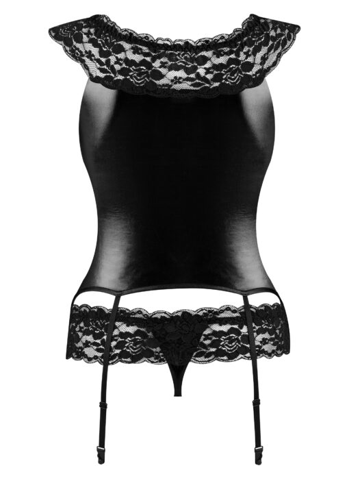 CORPETE E TANGA RAVEN SET PRETO BEAUTY NIGHT FASHION - Image 2