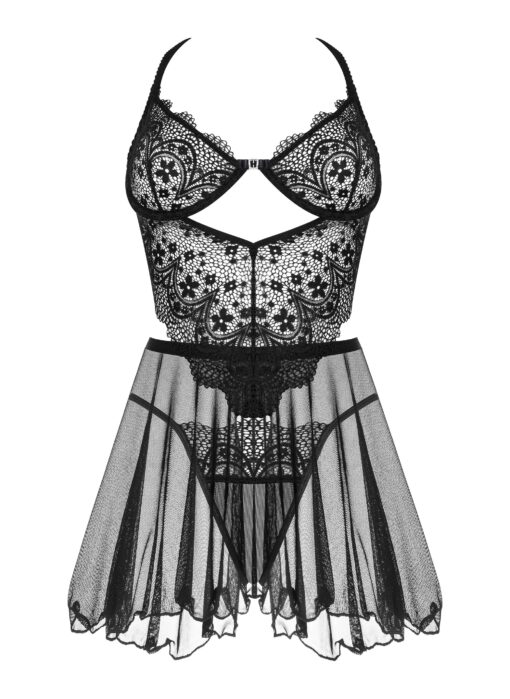 CAMISA DE NOITE E TANGA DARK MIRAGE PRETA BEAUTY NIGHT FASHION - Image 6