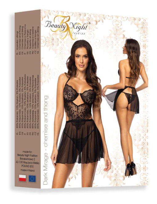 CAMISA DE NOITE E TANGA DARK MIRAGE PRETA BEAUTY NIGHT FASHION - Image 10